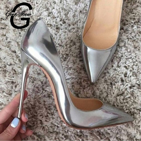QUTAA 2020 Women Pumps Fashion Women Shoes Party Wedding Super Square High Heel Pointed Toe Red Wine Ladies Pumps Size 34-43
