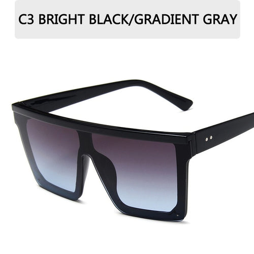 15 colors Flat Top Sunglasses Men Women Brand Designer Square Shades Gradient Sun Glasses Men Cool One Piece UV400 Mirror