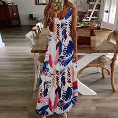 Women Dress Summer 2020 Casual Sleeveless Retro Halter Solid Beach Long Dress Round Neck Sling Fashion Beach Clothes Plus Size