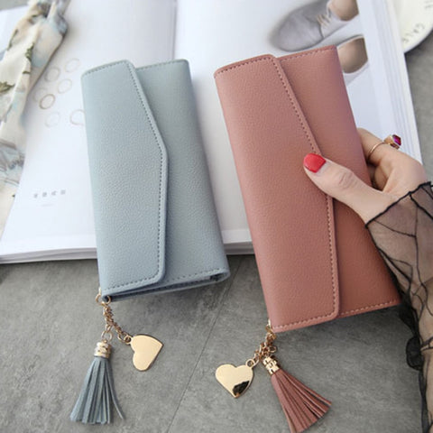 Women's Wallet Cute Student Tassel Pendant Trend Small Fashion PU Wallet 2020 Coin Purse Women Ladies Card Bag For Women LMJZ