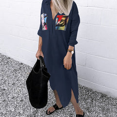 Fashion Autumn Lapel Neck Long Shirt Dress ZANZEA Women Long Sleeve Buttons Cotton Linen Sundress Casual Loose Work OL Vestido