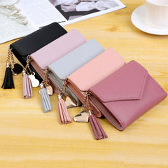 Women's Wallet Cute Student Tassel Pendant Trend Small Fashion PU Wallet 2020 Coin Purse Women Ladies Card Bag For Women LMJZ